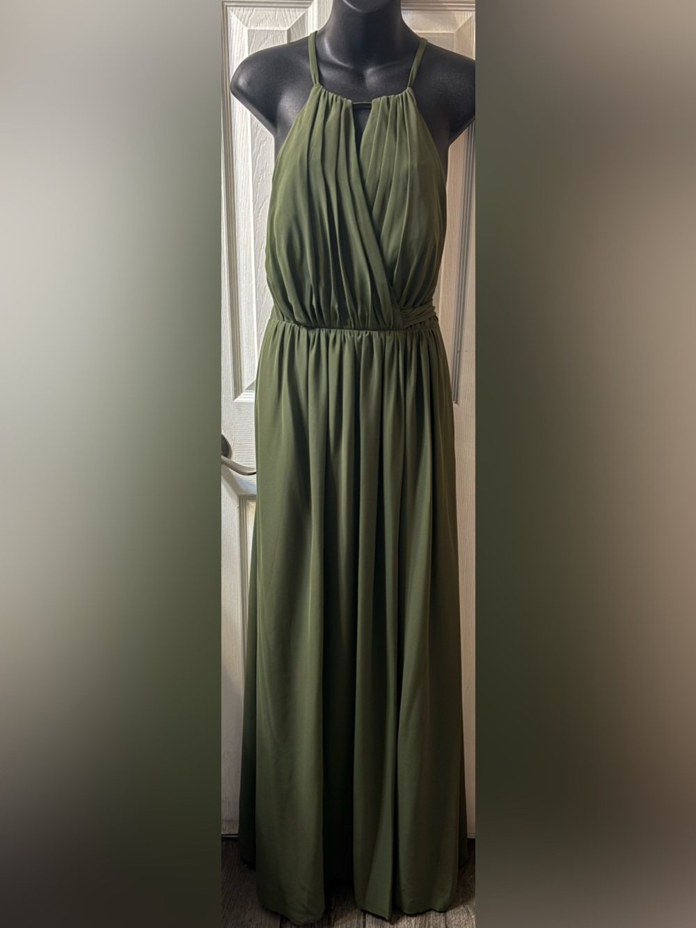 Revelry Dark Green Halter Dress